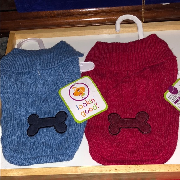 looking good Other - Red / Blue Cable Knit Sweater Bone Design on back